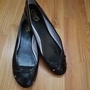 Chaps Black Faux Alligator Ballet Fla…